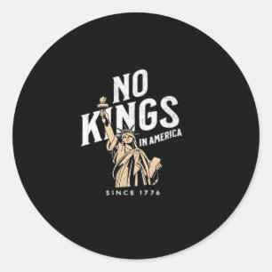 Sticker Rond Pas de rois en Amérique Style patriotique classiqu