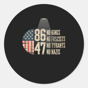 Sticker Rond Pas de rois ni de fascistes ni de tyran