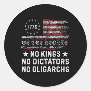 Sticker Rond Pas De Rois Pas De Dictateurs Pas D'Oligarques En