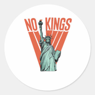 Sticker Rond Pas de rois Statue de protestation Classique améri