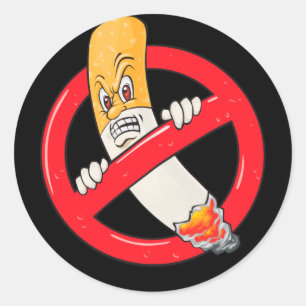 Sticker Rond Pas de signe anti-tabac