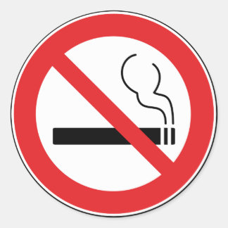 Sticker Rond Pas de signe anti-tabac