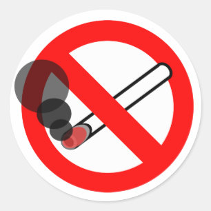 Sticker Rond Pas de signe anti-tabac