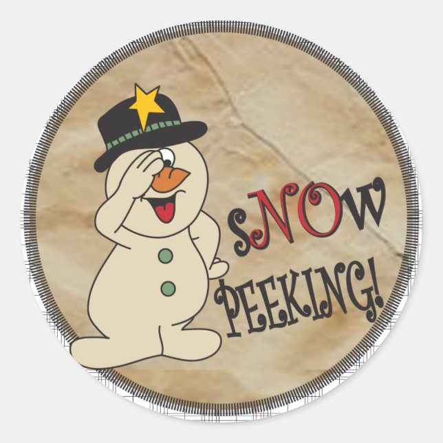 Sticker Rond Pas de Snowman de Pékin (Devant)