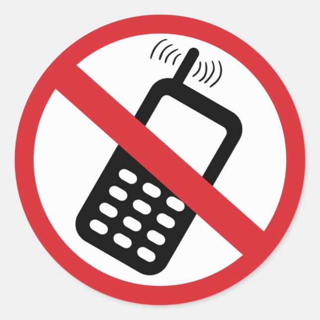 Sticker Rond Pas de téléphones portables (Devant)