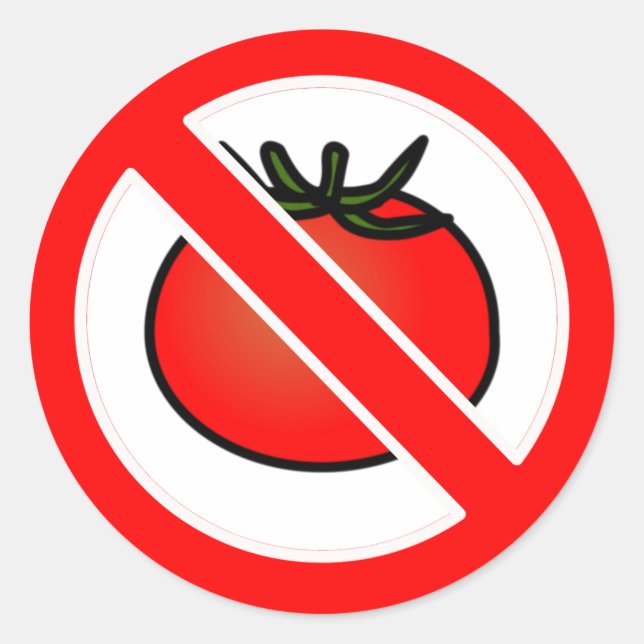 Sticker Rond Pas de tomates (Devant)