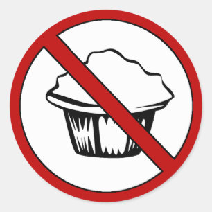 Sticker Rond PAS DE Tops Muffin ! Amusante blague sur les grais