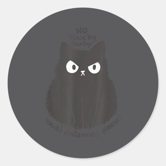 Sticker Rond Pas de touche, distanciation sociale s'il vous pla (Devant)