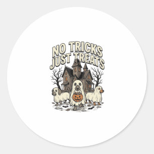 Sticker Rond Pas de tours juste des friandises Halloween Dachsh