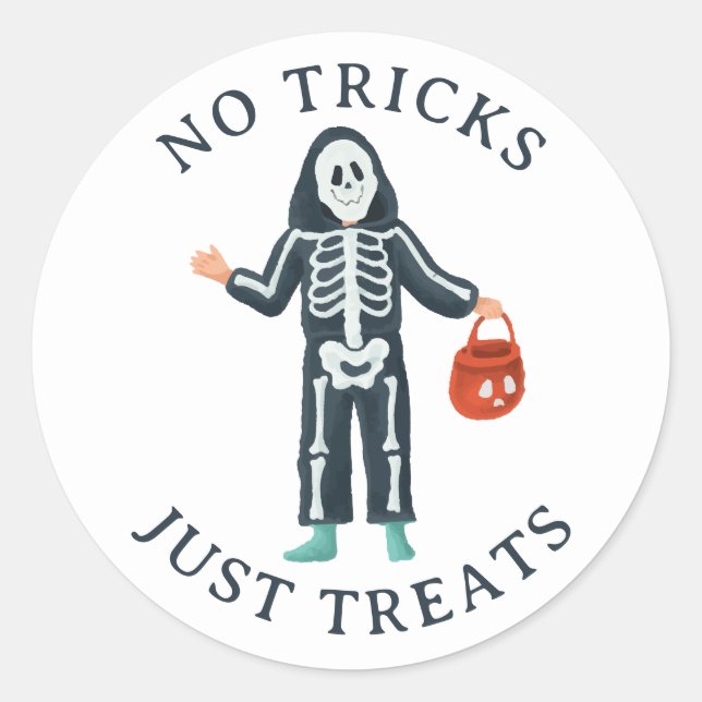 Sticker Rond Pas de tours, juste des friandises Halloween | Squ (Devant)