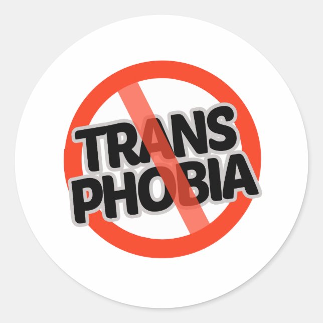 Sticker Rond Pas de transphobie (Devant)