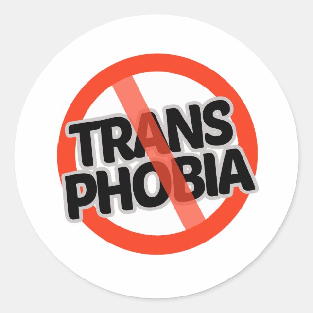 Sticker Rond Pas de transphobie (Devant)