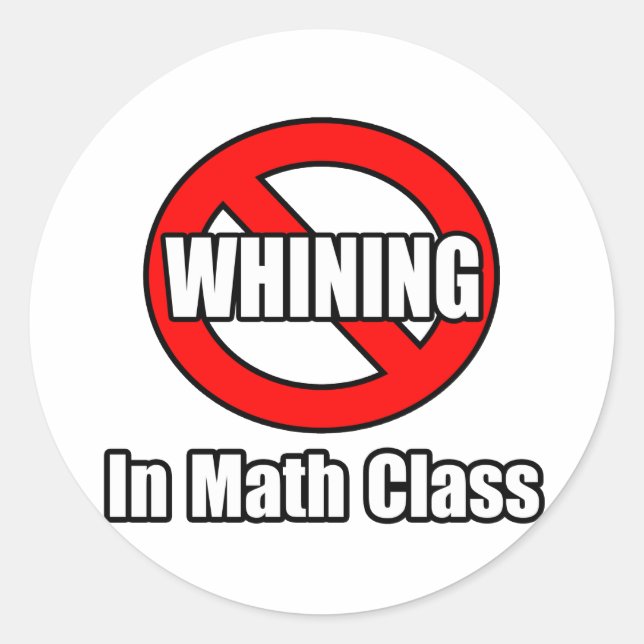 Sticker Rond Pas De Whings Dans La Classe Math (Devant)