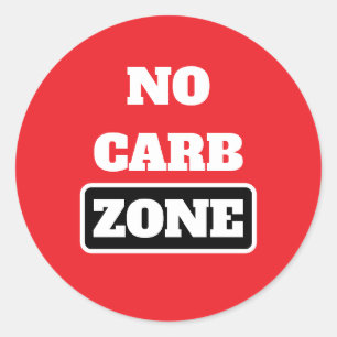 Sticker Rond Pas de zone carb (100% CARNIVORE)