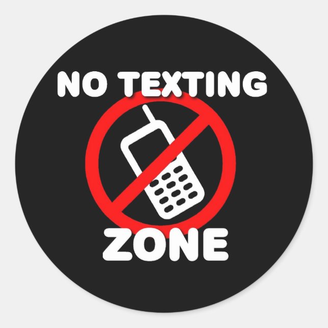 Sticker Rond Pas de zone de SMS (Devant)