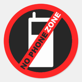 Sticker Rond "Pas de zone téléphonique"