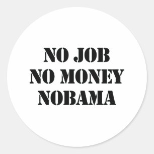 STICKER ROND PAS D'EMPLOI NOBAMA