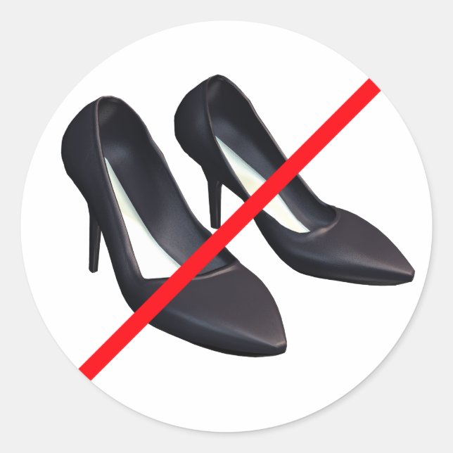 Sticker Rond Pas D'Entrée Avec Chaussures À Haut Talon ! (Devant)