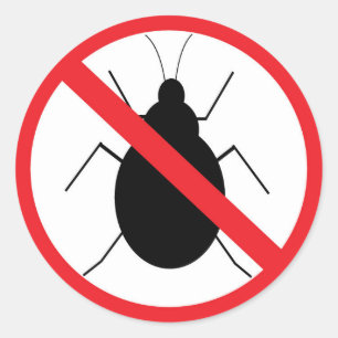 Sticker Rond Pas d'étiquette de bugs