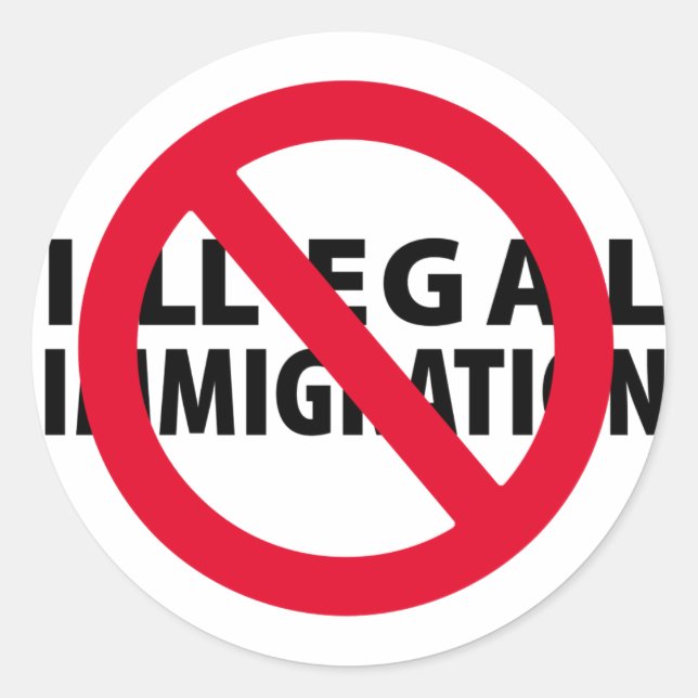 Sticker Rond Pas d'immigration illégale (Devant)