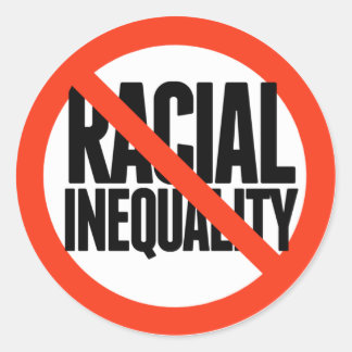 Sticker Rond Pas d'inégalité raciale