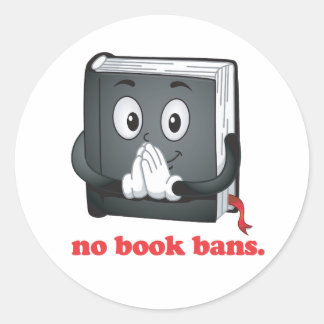 Sticker Rond Pas d'interdictions de livres S'il vous plaît