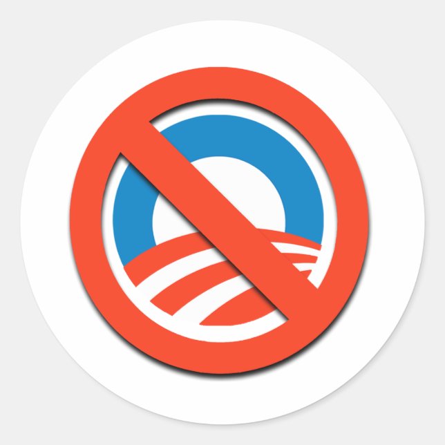 STICKER ROND PAS D'OBAMA / NON O (Devant)