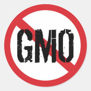 Sticker Rond Pas d'OGM Nourriture Génétiquement Modifiée