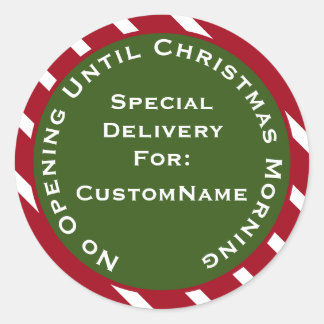 Sticker Rond Pas d'ouverture jusqu'à Noël Matin Cadeau de Noël