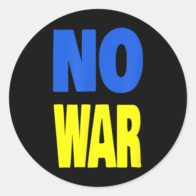 Sticker Rond Pas d'Ukraine de guerre (Devant)