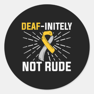Sticker Rond Pas Rude. Langue des signes Sourds Sourds Sourds S