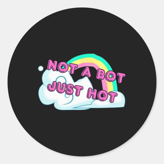 Sticker Rond Pas un robot, juste une fille chaude joueuse graph (Devant)