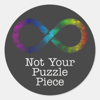 Sticker Rond Pas votre pièce de puzzle - sensibilisation sur l'