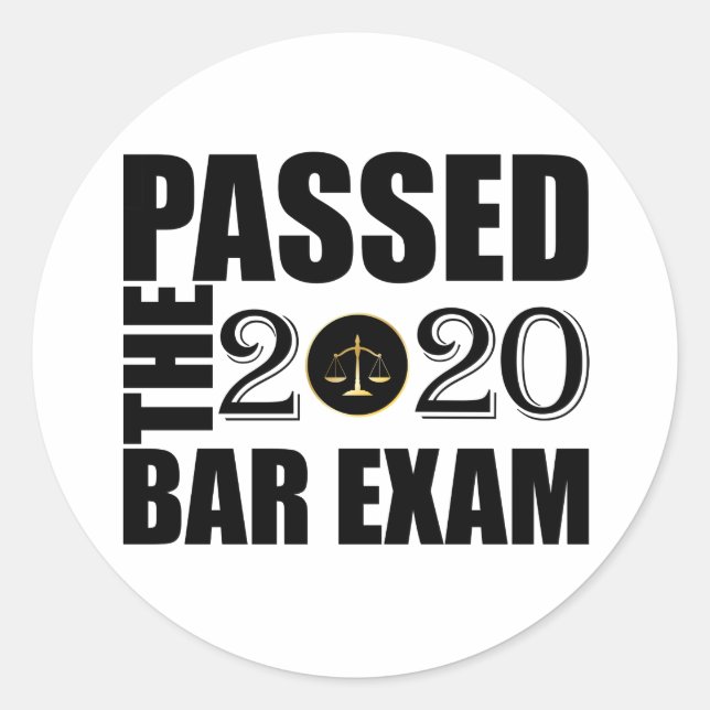 Sticker Rond Passé l'examen Bar 2020 (Devant)