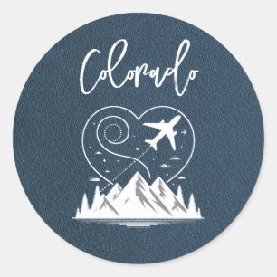 Sticker Rond Passeport bleu de la Marine du Colorado