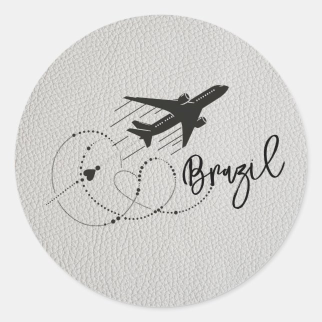Sticker Rond Passeport du Brésil blanc (Devant)
