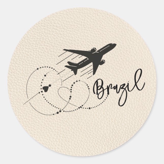 Sticker Rond Passeport du Brésil d'Ivoire (Devant)