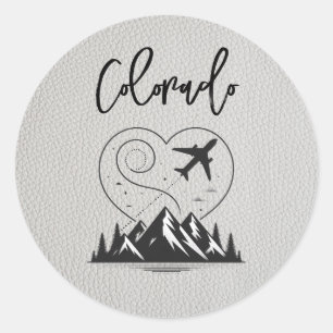 Sticker Rond Passeport du Colorado Blanc
