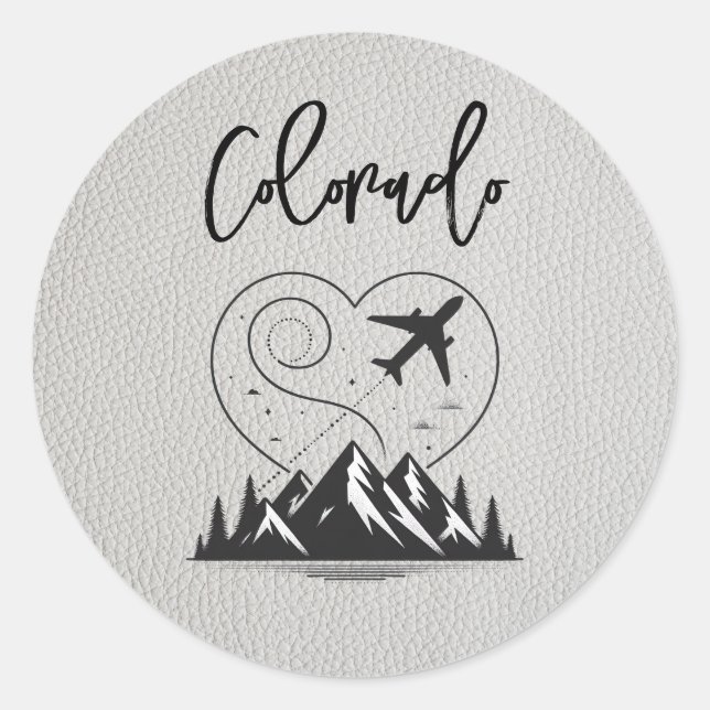 Sticker Rond Passeport du Colorado Blanc (Devant)