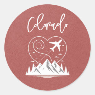 Sticker Rond Passeport du Colorado en Bourgogne