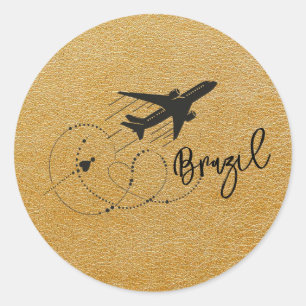 Sticker Rond Passeport Gold Brésil