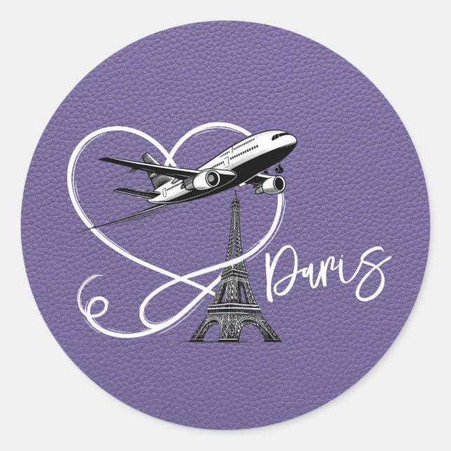 Sticker Rond Passeport Lilac Paris (Devant)