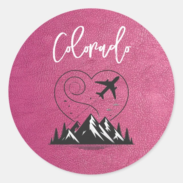 Sticker Rond Passeport Magenta Colorado (Devant)