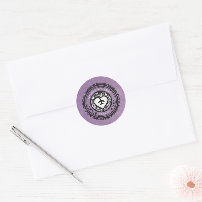 Sticker Rond Passeport Mexique Lavender (Enveloppe)