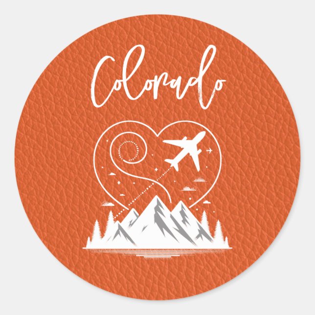 Sticker Rond Passeport Orange Colorado (Devant)