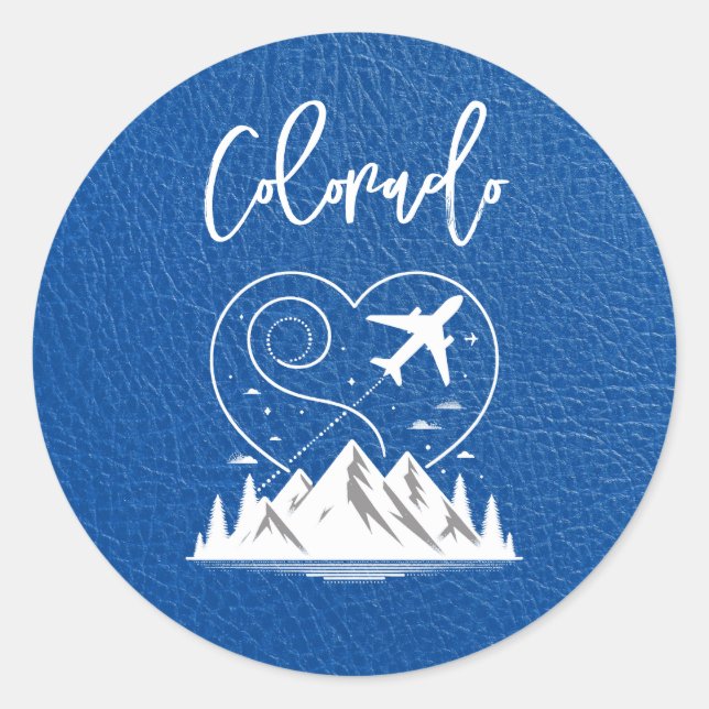 Sticker Rond Passeport Royal Blue Colorado (Devant)