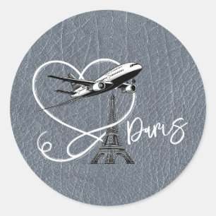 Sticker Rond Passeport Silver Paris