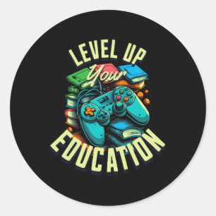 Sticker Rond Passez votre éducation au niveau supérieur - Ensei