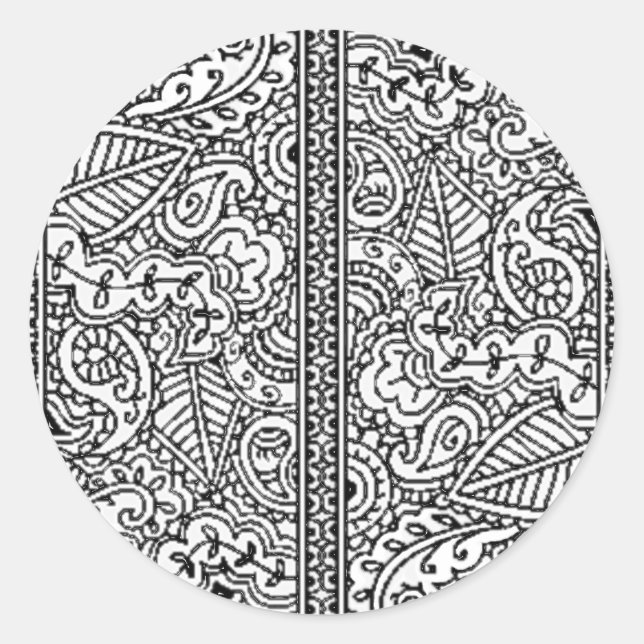 Sticker Rond Passion de Paisley (Devant)