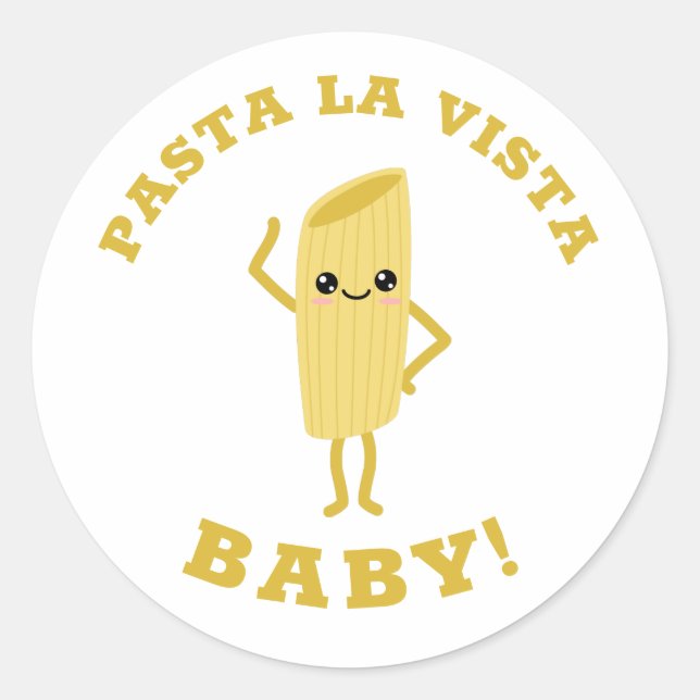 Sticker Rond Pasta la vista (Devant)